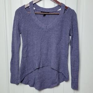 Derek Heart Purple Knit Vneck Sweater